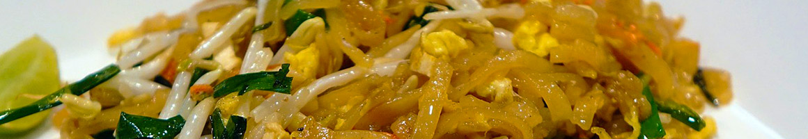 Eating Chinese Thai at Aloy Thai Cuisine restaurant in Boulder, CO.